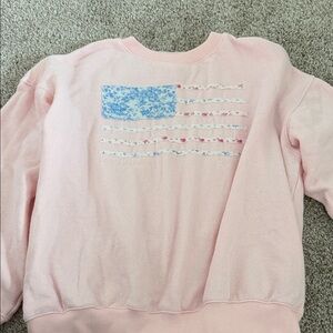 LoveShackFancy Pink Fleece-Lined Sweatshirt